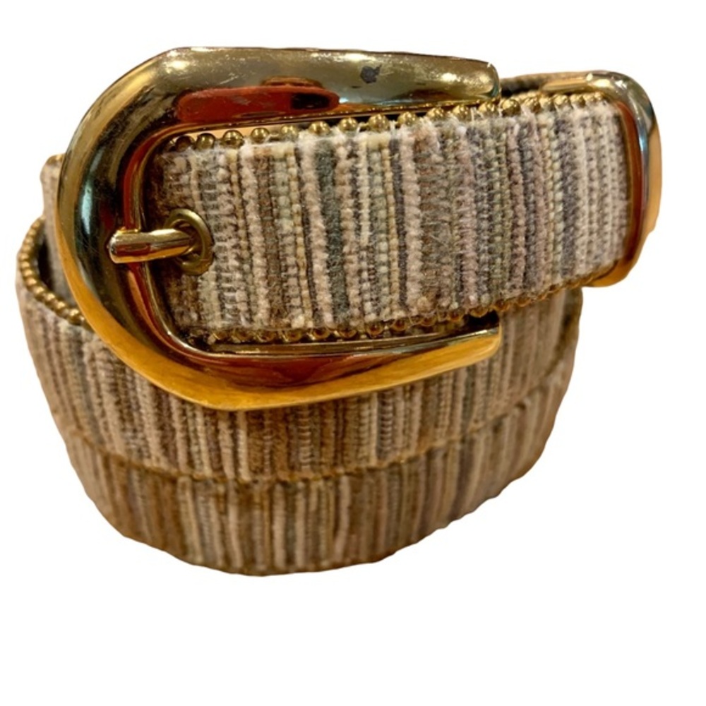 Elite Fresno California Tan Striped Belt 31-35 (L)‎